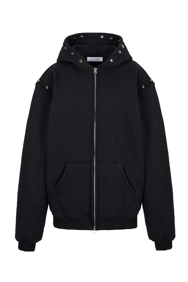 P.T.O button hoodie zip up